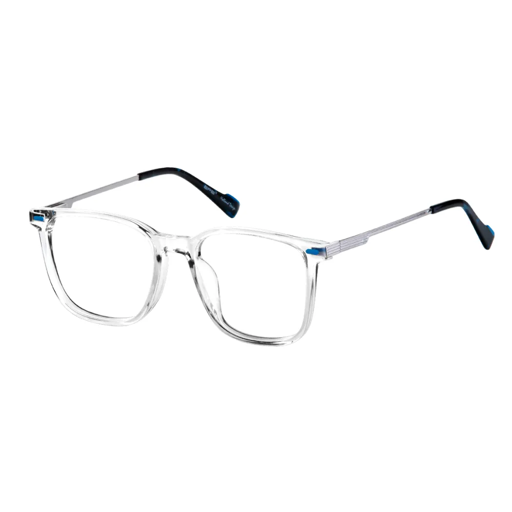 Rectangle Transparent Gray Eyeglasses