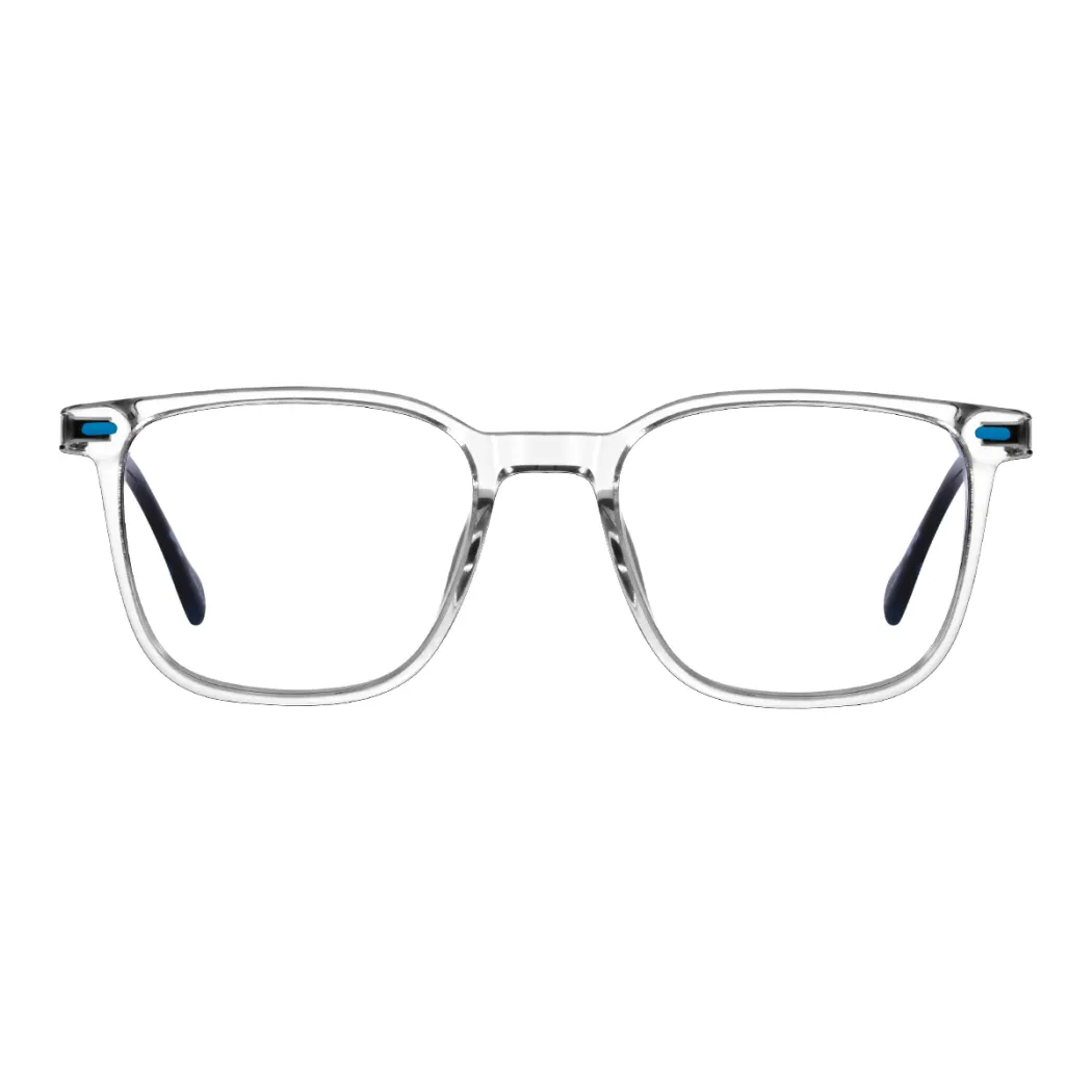 Rectangle Transparent Gray Eyeglasses