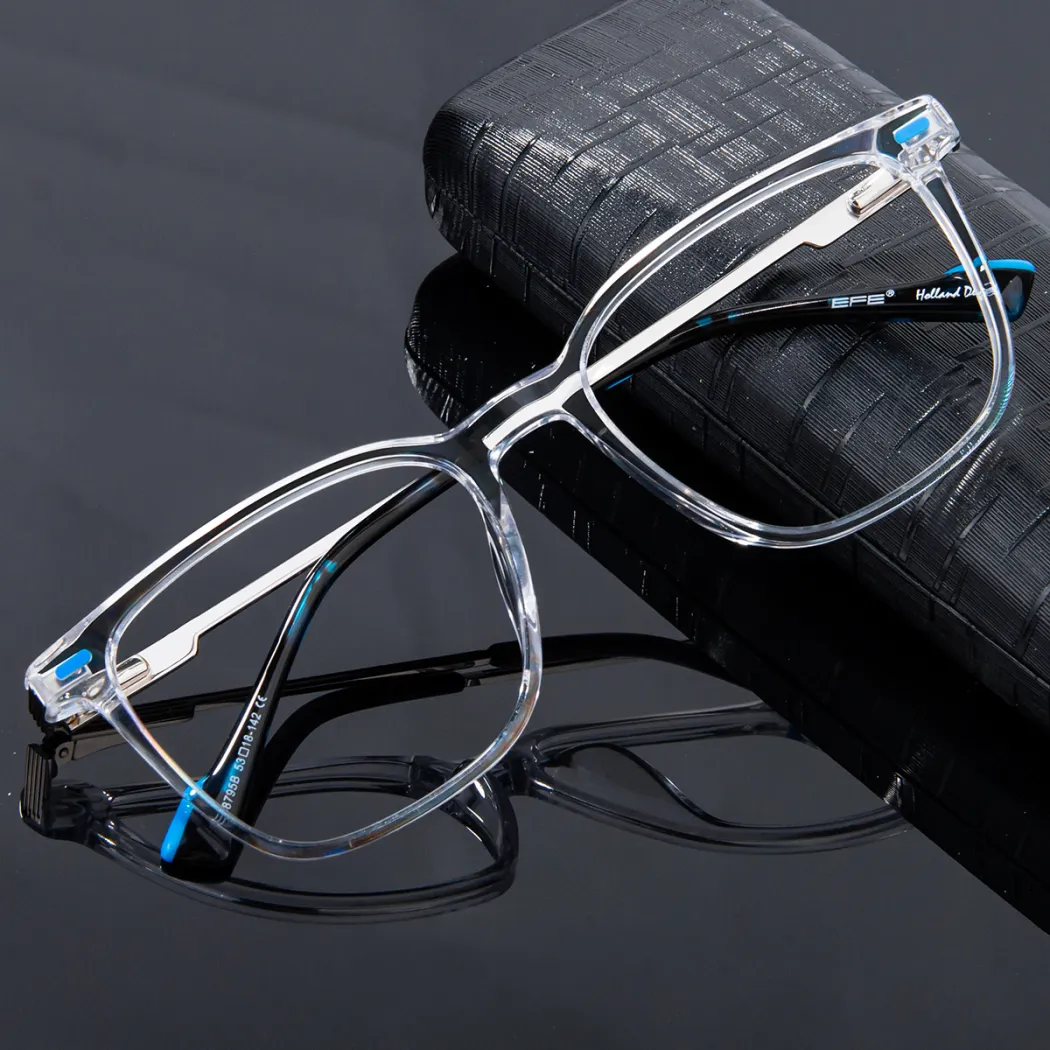 Rectangle Transparent Gray Eyeglasses
