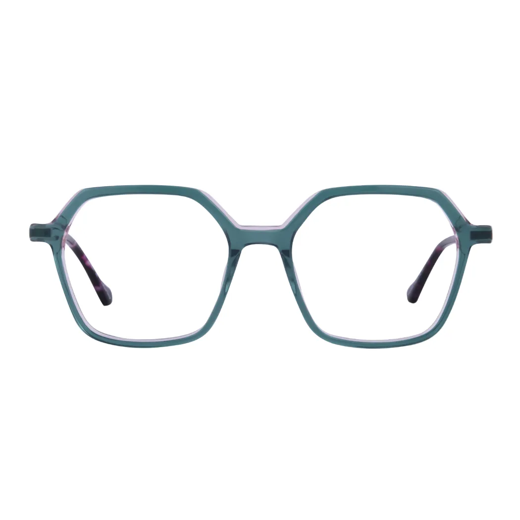 Square Dark Green Eyeglasses