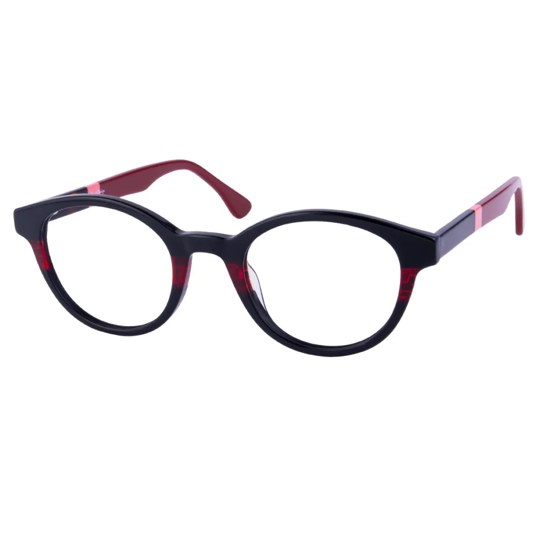 Oval Black/Red Eyeglasses