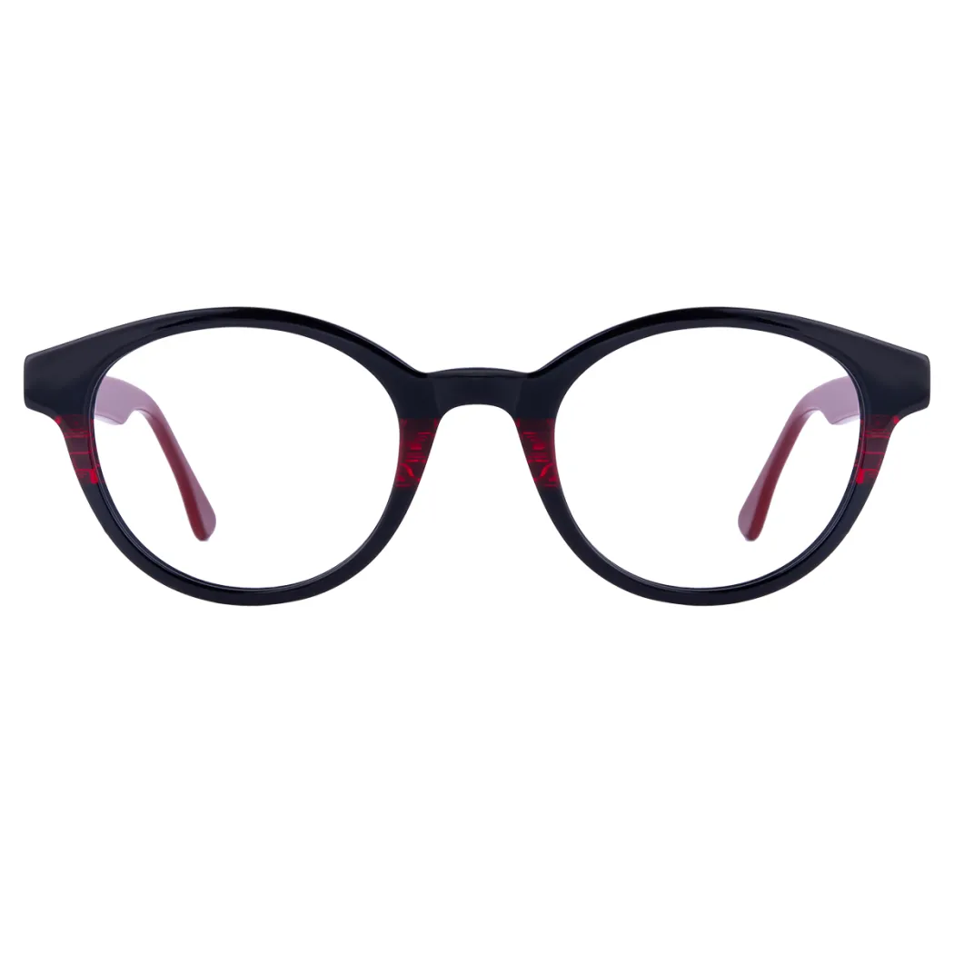 Oval Black/Red Eyeglasses