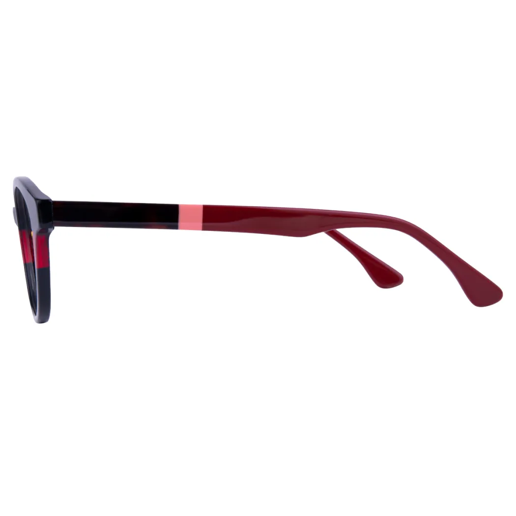 Oval Black/Red Eyeglasses