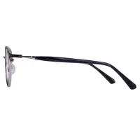 Round Black Silver Eyeglasses