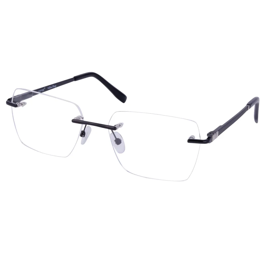 Square Black Silver Eyeglasses