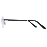 Square Black Silver Eyeglasses