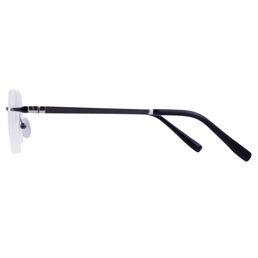 Square Black Silver Eyeglasses