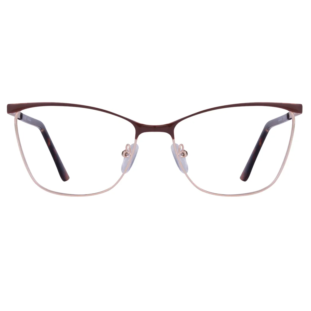 Square Brown/Gold Eyeglasses