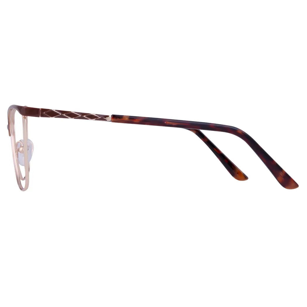 Square Brown/Gold Eyeglasses