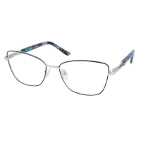 Square Black Silver Eyeglasses