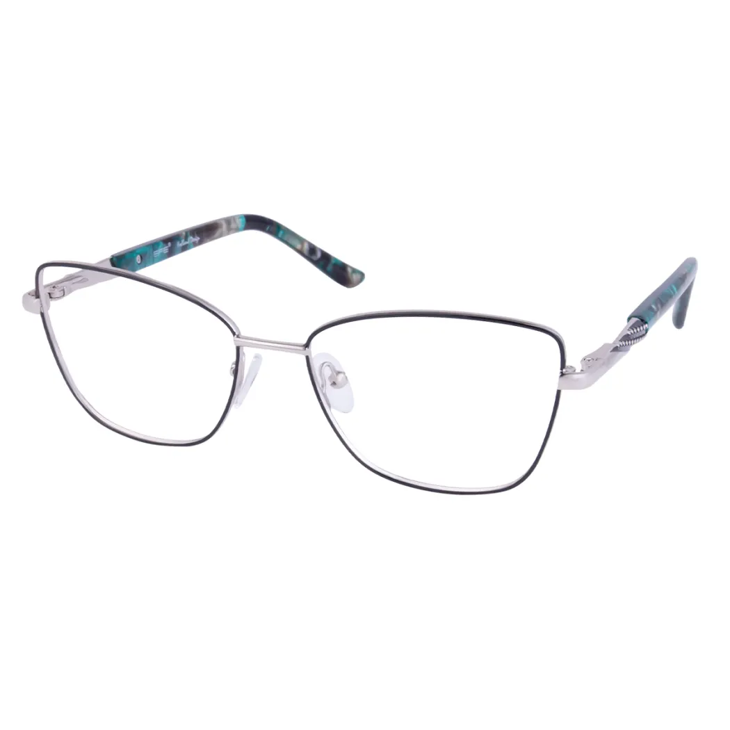 Square Black Silver Eyeglasses