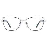 Square Black Silver Eyeglasses
