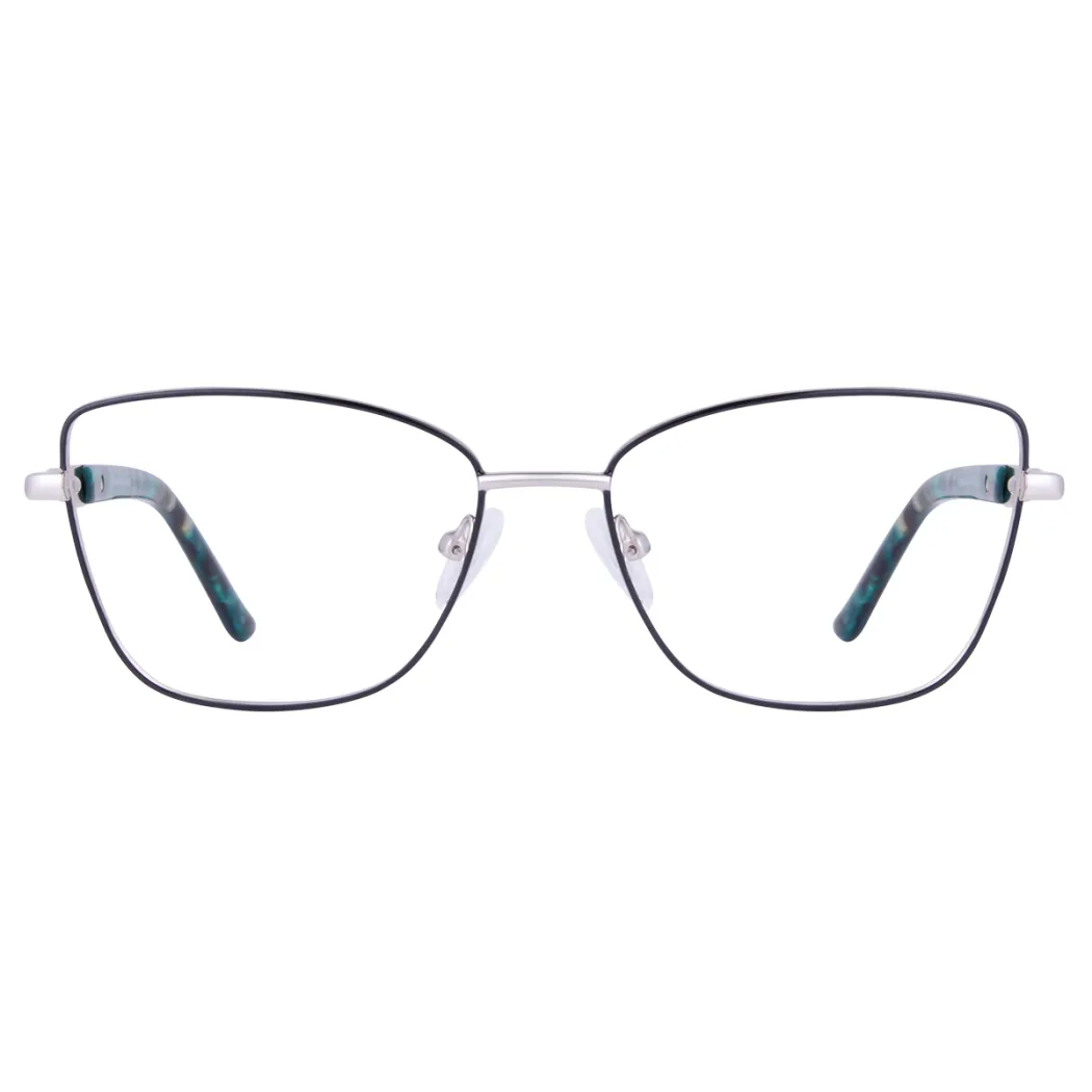 Square Black Silver Eyeglasses