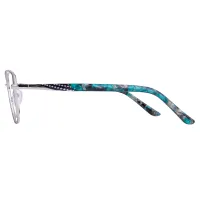 Square Black Silver Eyeglasses