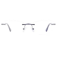 Square Black Silver Eyeglasses