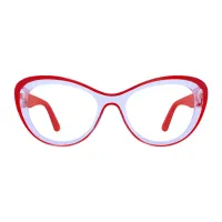 Cat-eye Transparent Red Eyeglasses