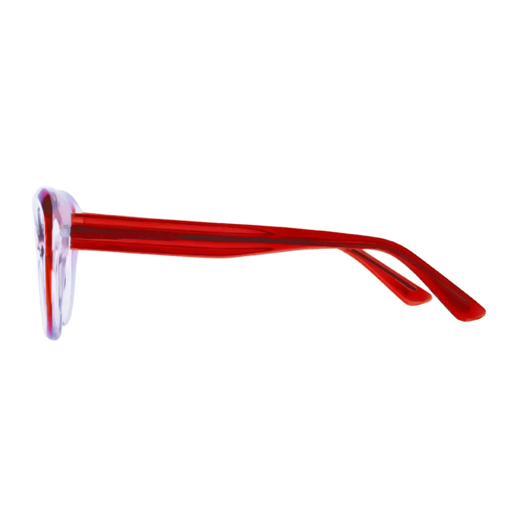 Cat-eye Transparent Red Eyeglasses