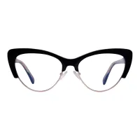 Cat-eye Black Gold Eyeglasses