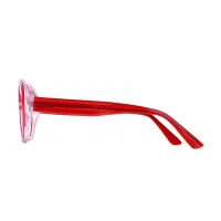 Round Transparent Red Eyeglasses