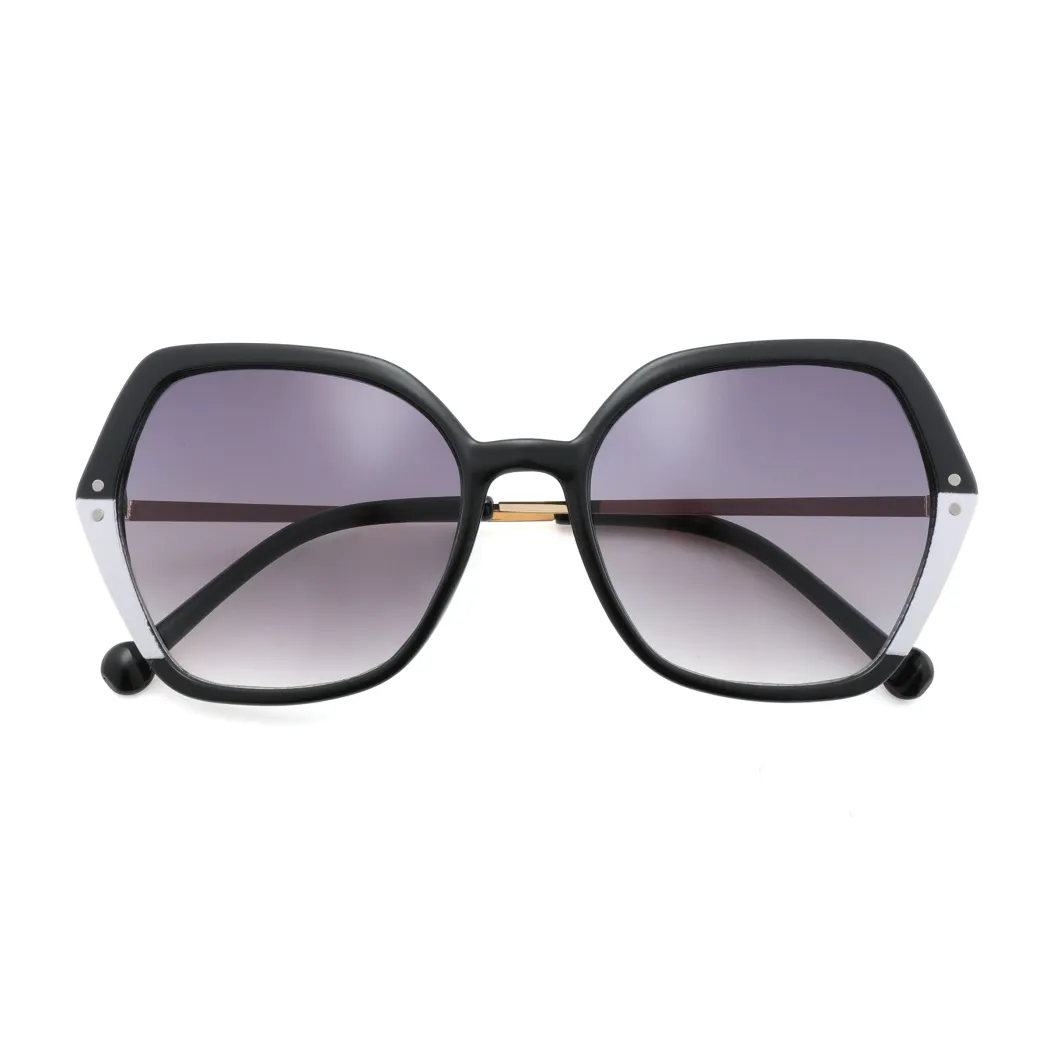 Geometric Black/White Sunglasses