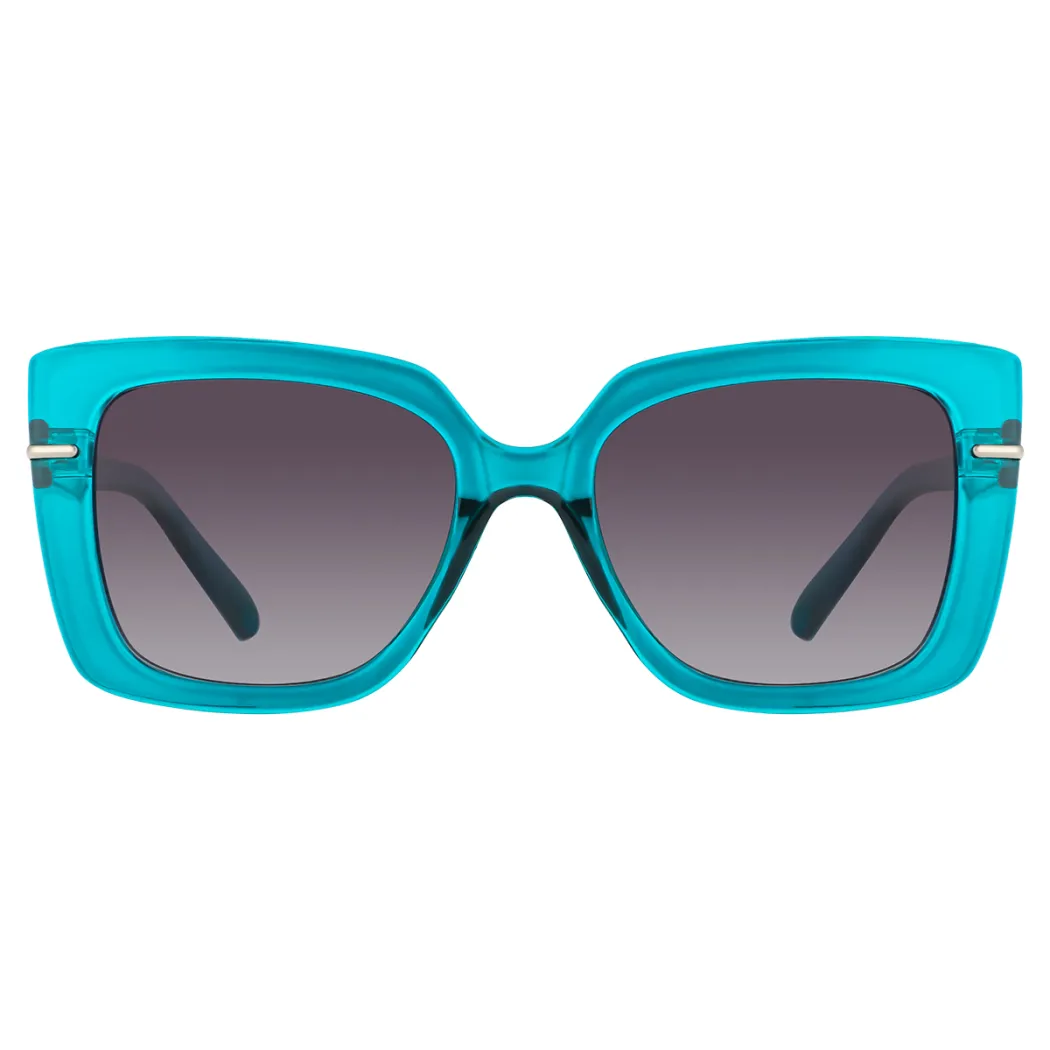 Square Transparent Blue Sunglasses