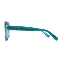 Square Transparent Green Eyeglasses