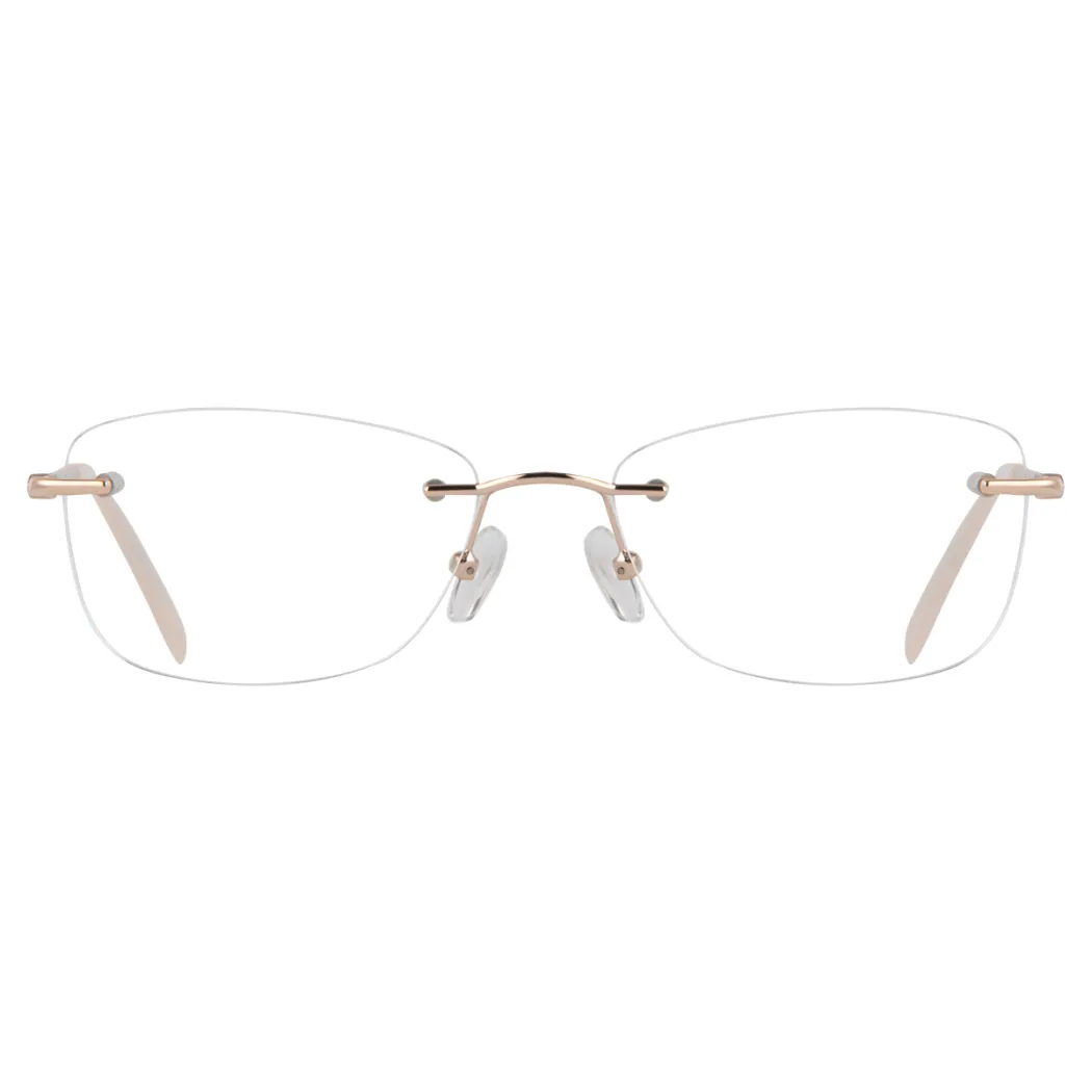 Rectangle Gold Eyeglasses
