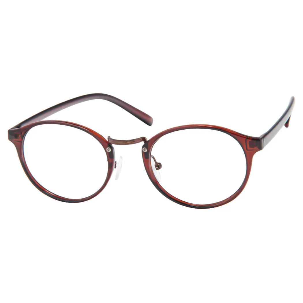 Round Transparent Brown Eyeglasses