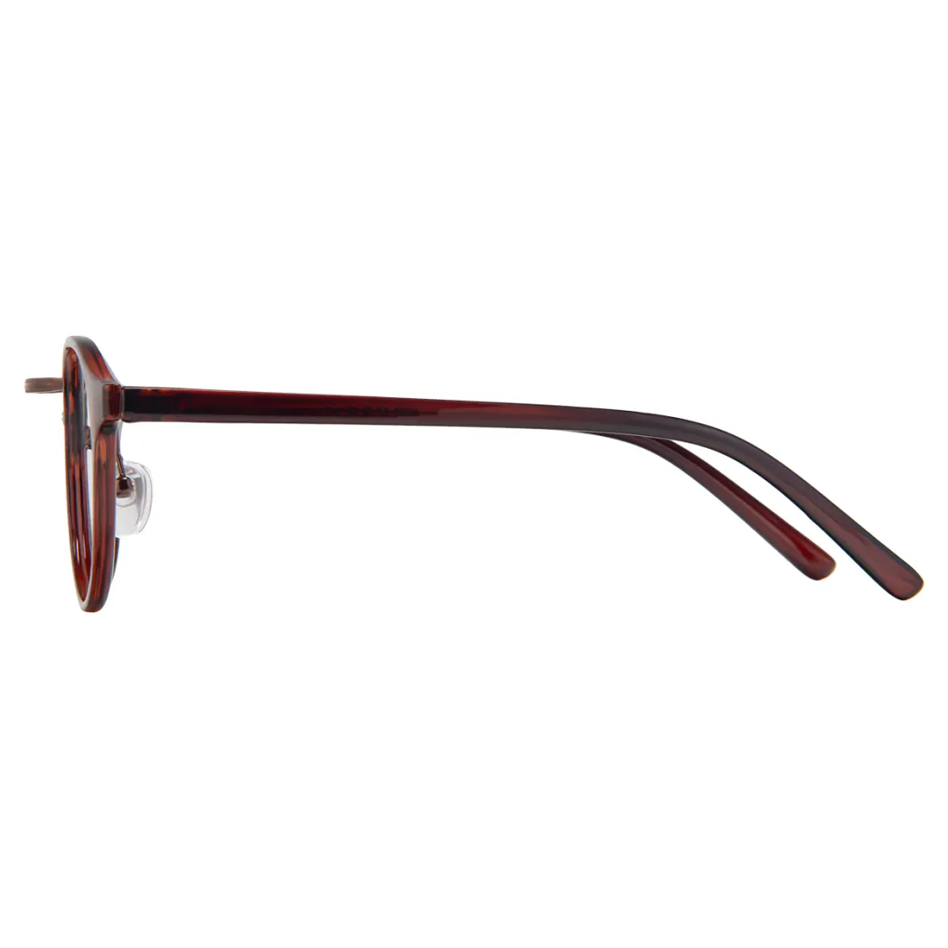 Round Transparent Brown Eyeglasses