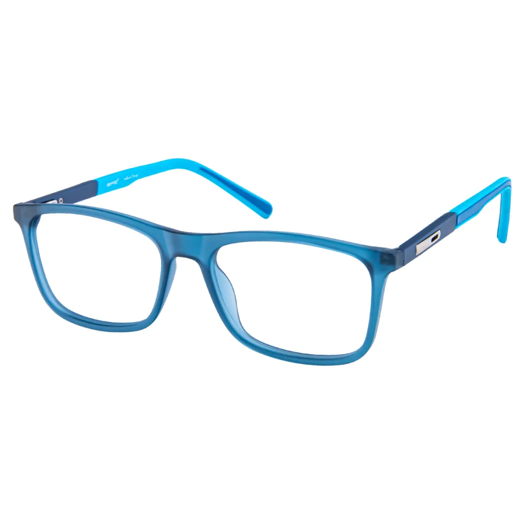 Rectangle Transparent Blue Eyeglasses