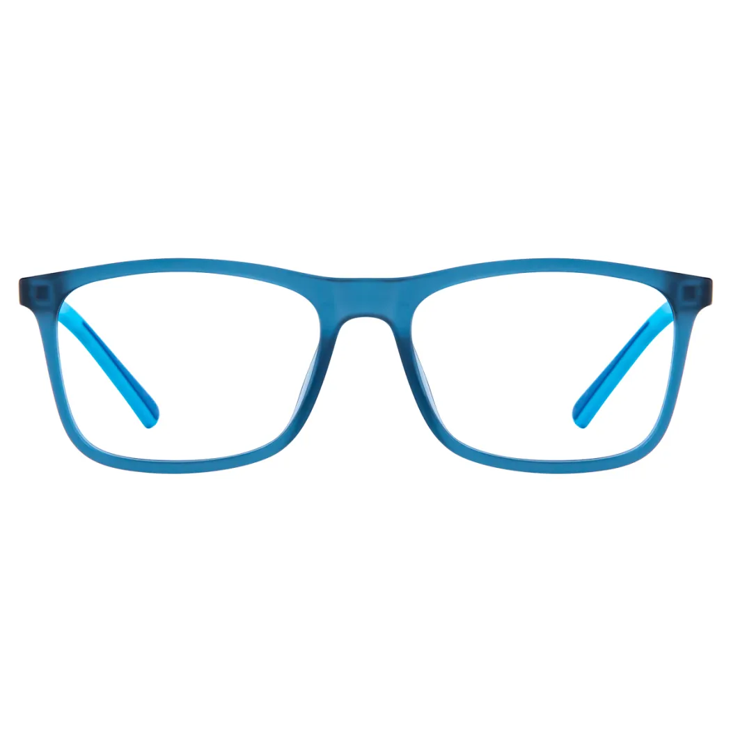 Rectangle Transparent Blue Eyeglasses