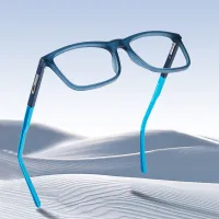 Rectangle Transparent Blue Eyeglasses