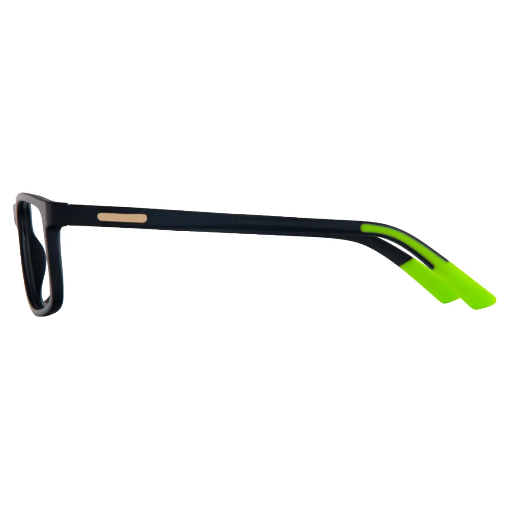 Rectangle Black/Green Eyeglasses