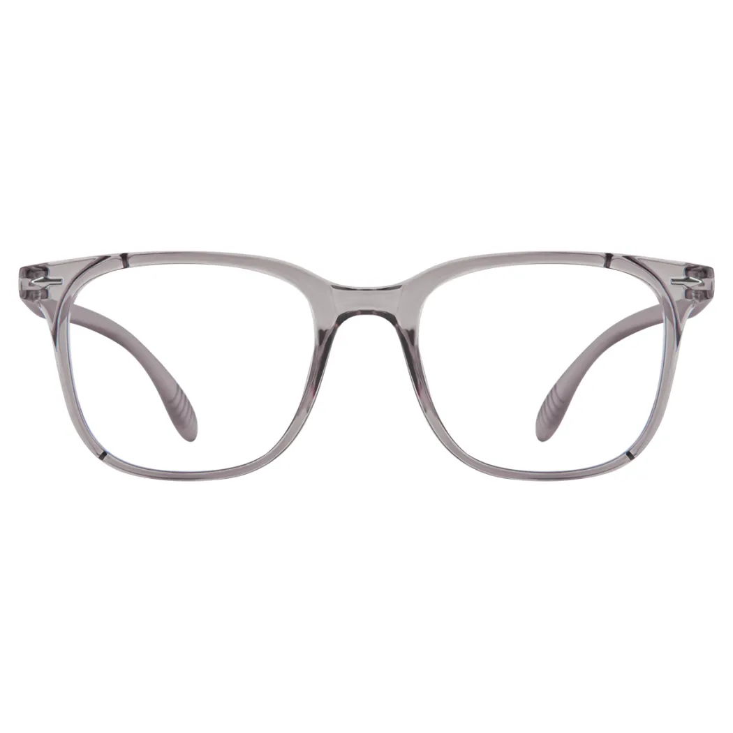 Square Transparent Gray Eyeglasses