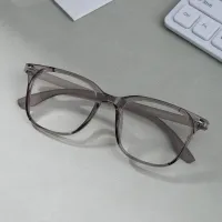 Square Transparent Gray Eyeglasses