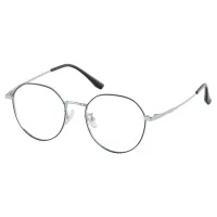 Round Black Silver Eyeglasses