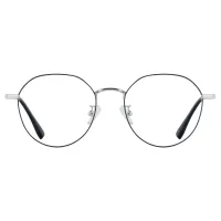 Round Black Silver Eyeglasses