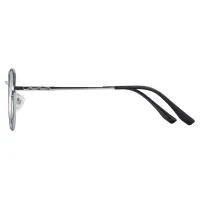 Round Black Silver Eyeglasses