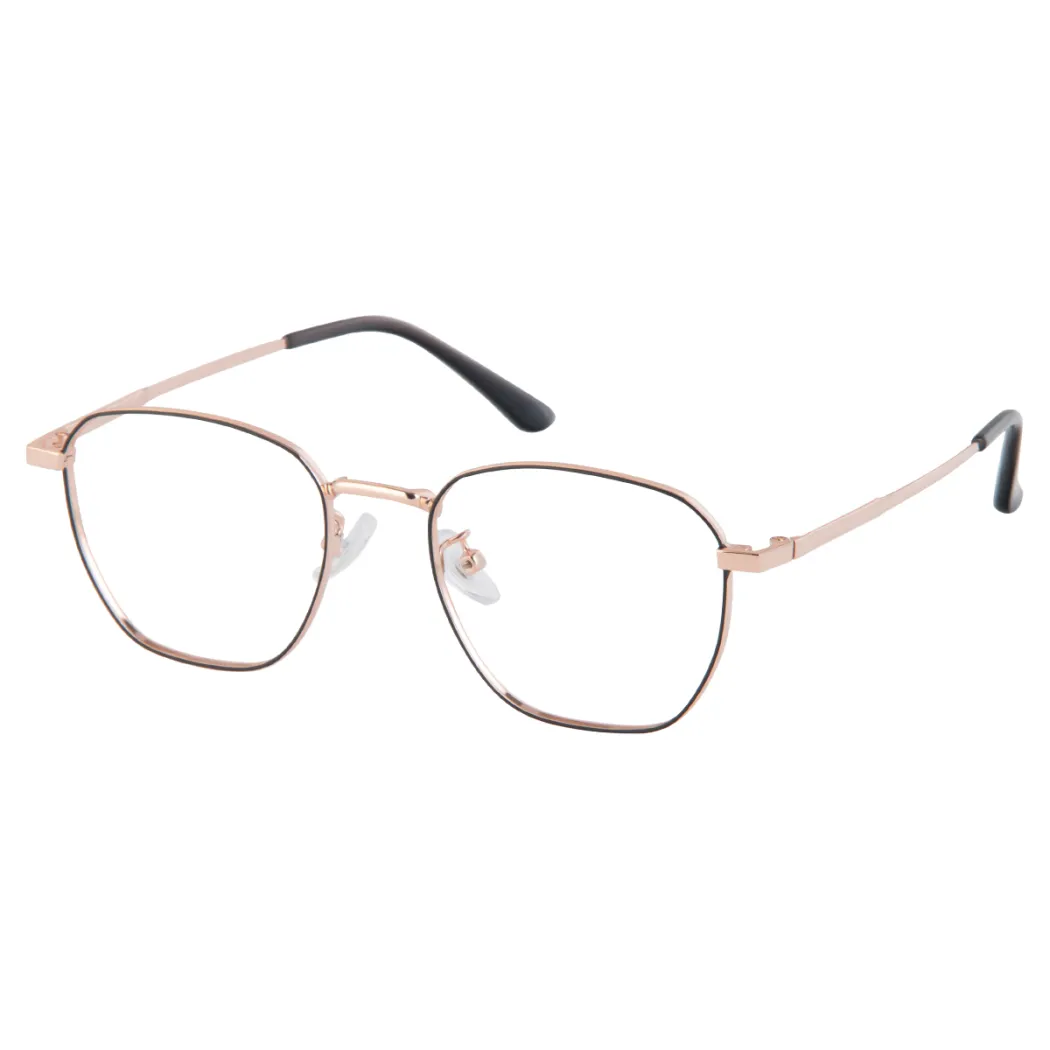 Rectangle Black Gold Eyeglasses