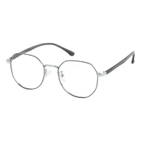 Square Black Silver Eyeglasses