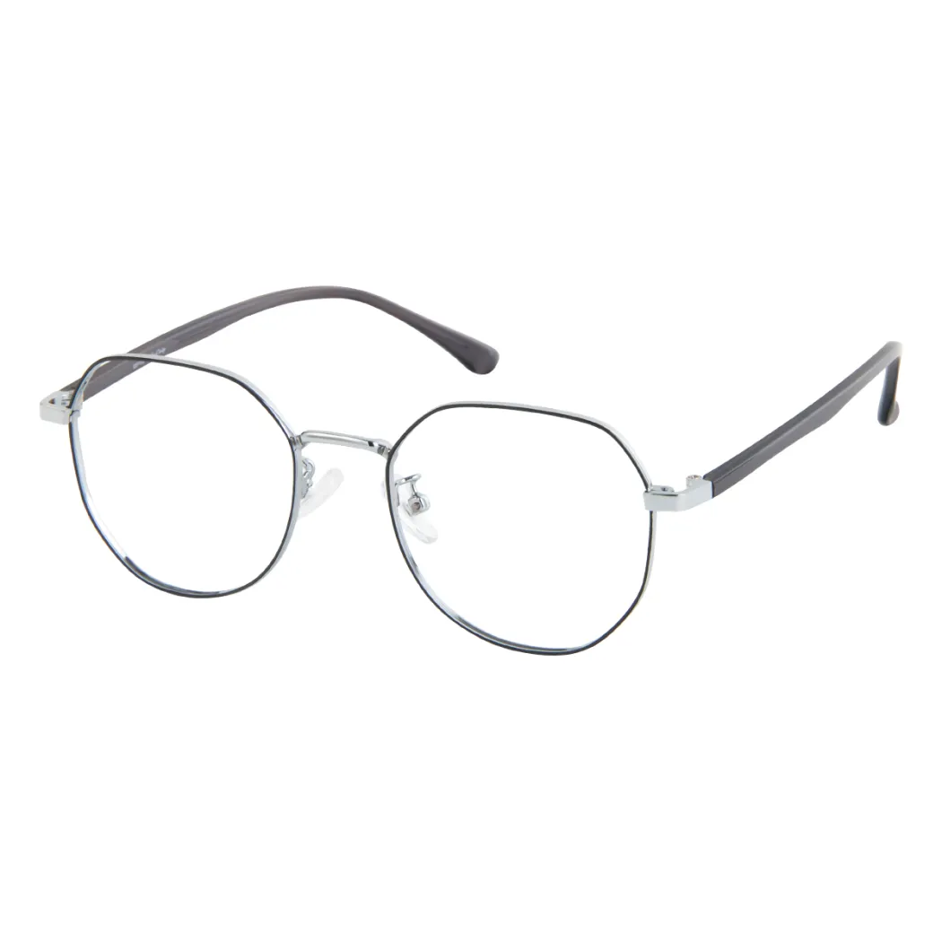 Square Black Silver Eyeglasses