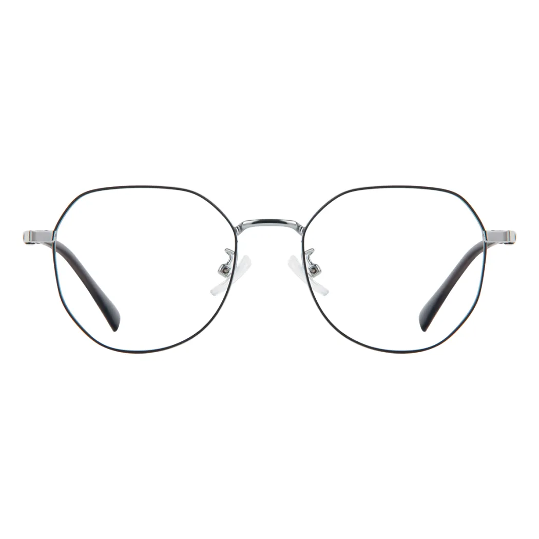 Square Black Silver Eyeglasses