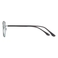 Square Black Silver Eyeglasses