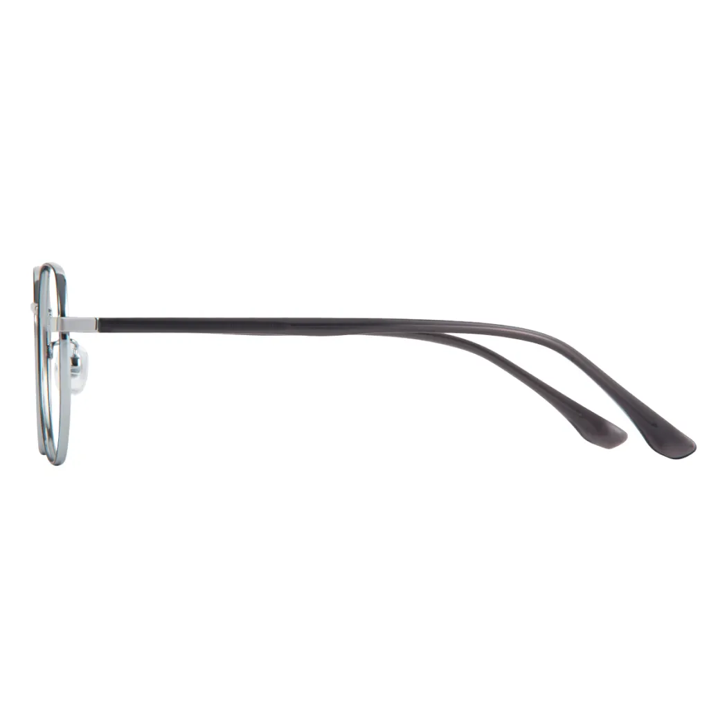 Square Black Silver Eyeglasses