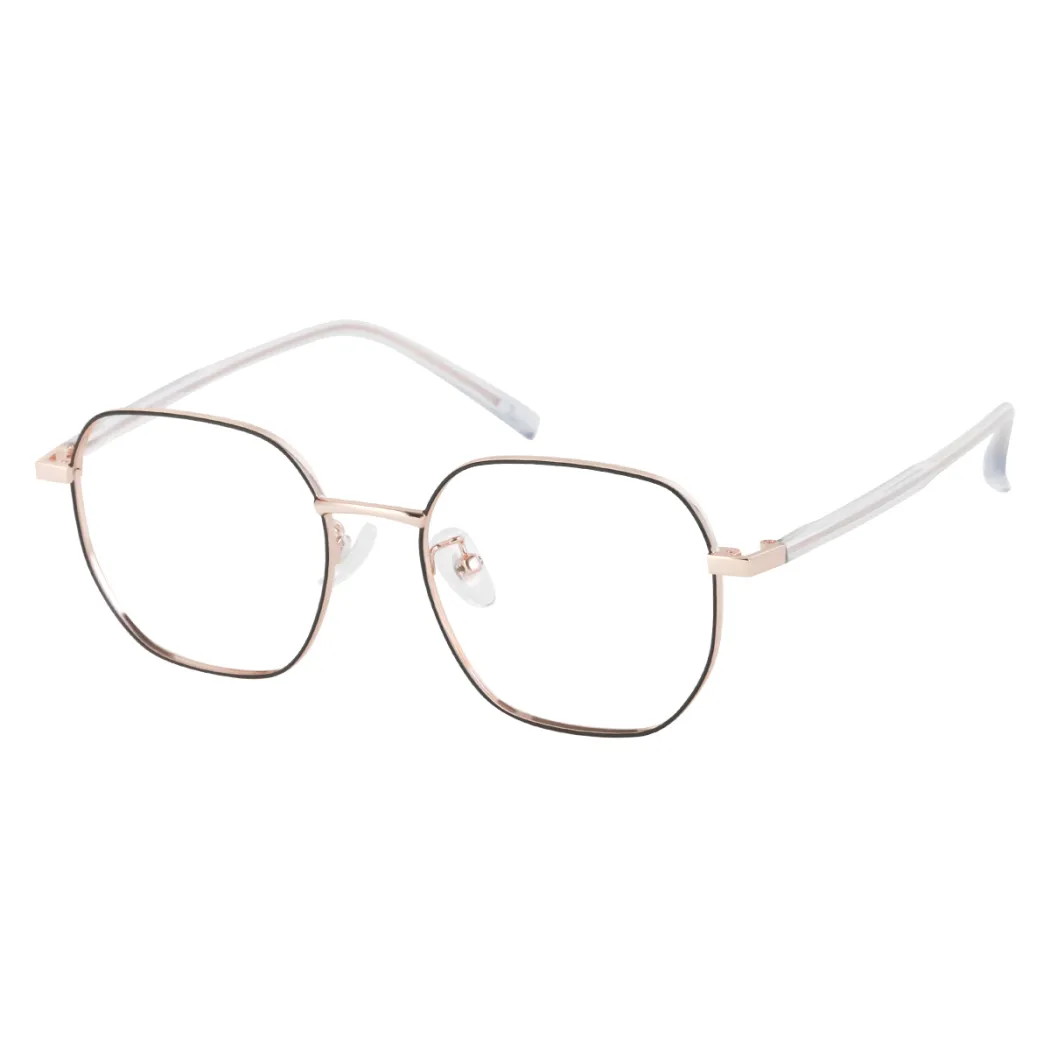 Square Black Gold Eyeglasses