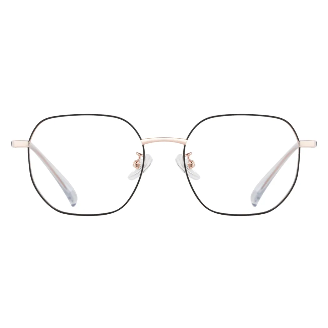 Square Black Gold Eyeglasses