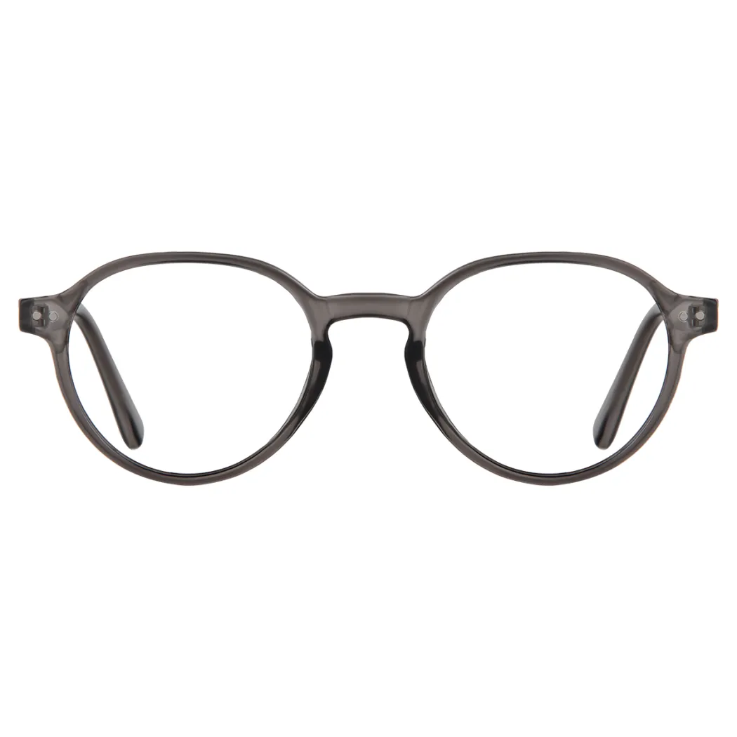 Oval Transparent Gray Eyeglasses