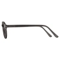 Oval Transparent Gray Eyeglasses