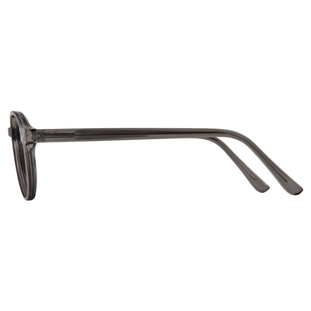Oval Transparent Gray Eyeglasses