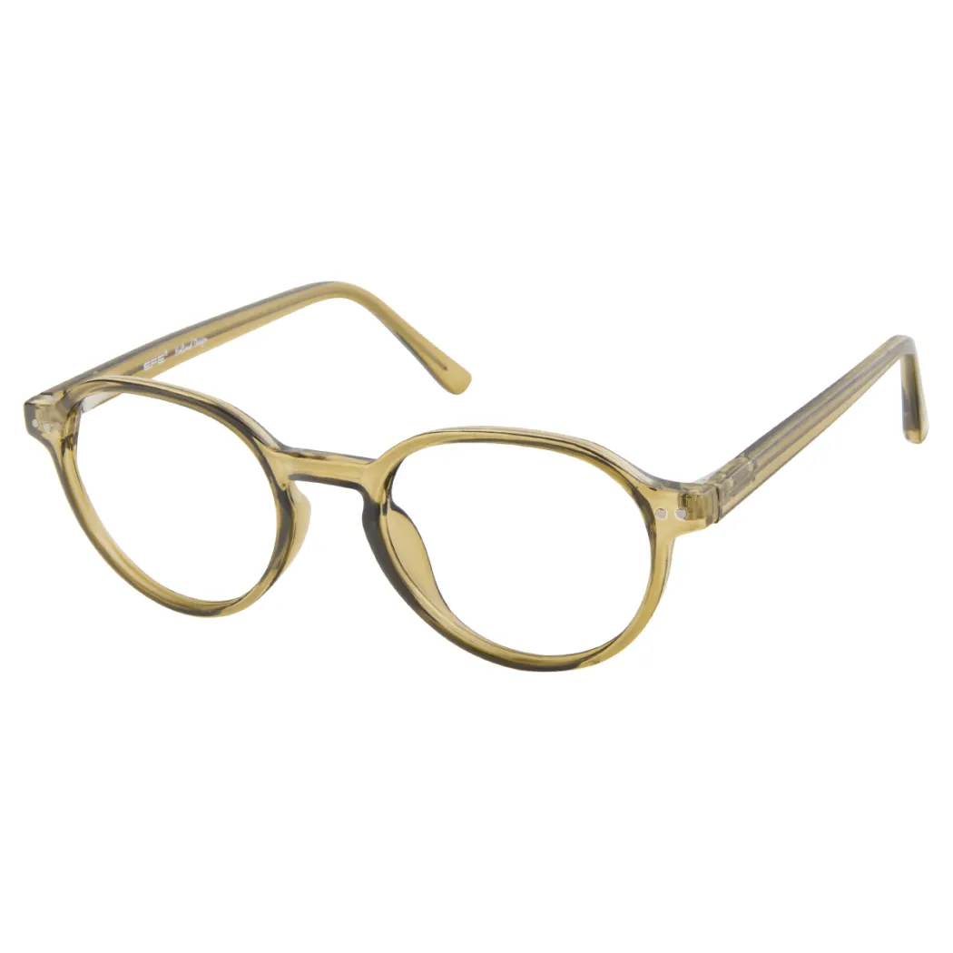 Oval Transparent Green Eyeglasses